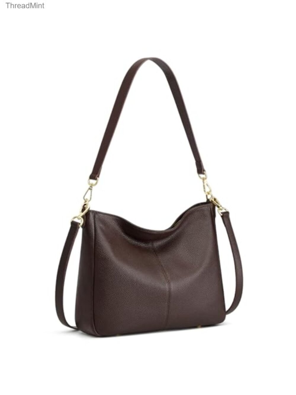 Genuine Leather Hobo Crossbody Bag with 2 Straps